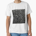 Dark Academia Scroll Pattern in Metallic Grunge Charcoal Grey by SamJanner