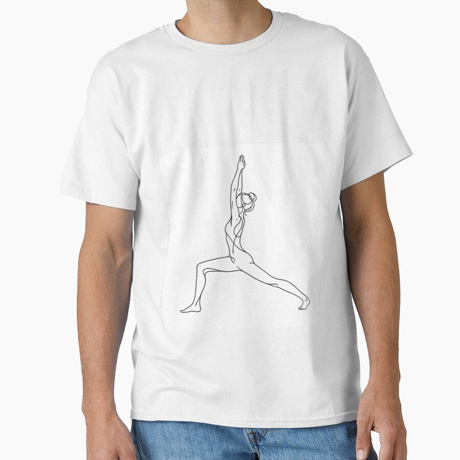 Warrior I Yoga Pose One Line Art by BlairWynne