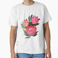Protea flowers painted in watercolor – all over print – a riot of pink and bright color by MagentaRose