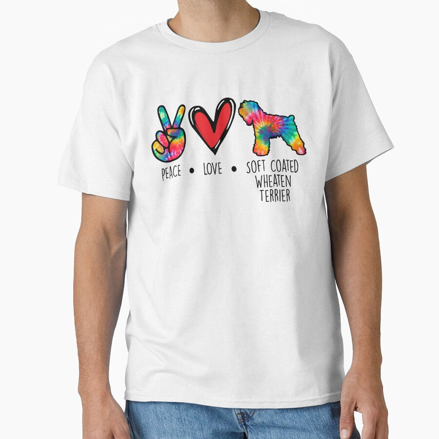 Soft Coated Wheaten Terrier dog Tie  Dye Peace Love Dog Mom by rafaeltto