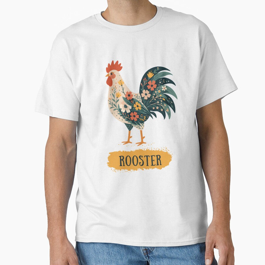 Floral Rooster For Men Rustic Country Chicken Rooster Groovy Floral by Tbinl
