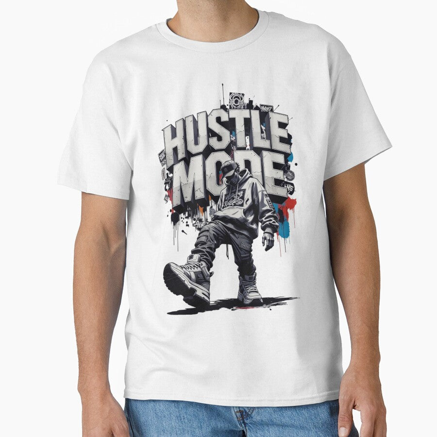 Urban Streetwear Character With Hustle Mode Text by newvisionart191