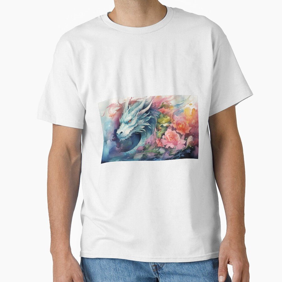 Dark Fantasy Watercolor - Dragon and Roses by Fantasy Masterpiece