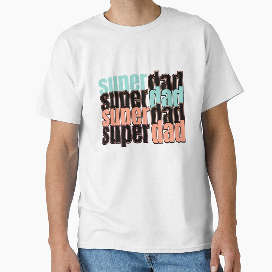 'Super Dad' SVG Typographic Design - Retro Stacked Style, Father's Day Gift by KMMODERNDESIGNS