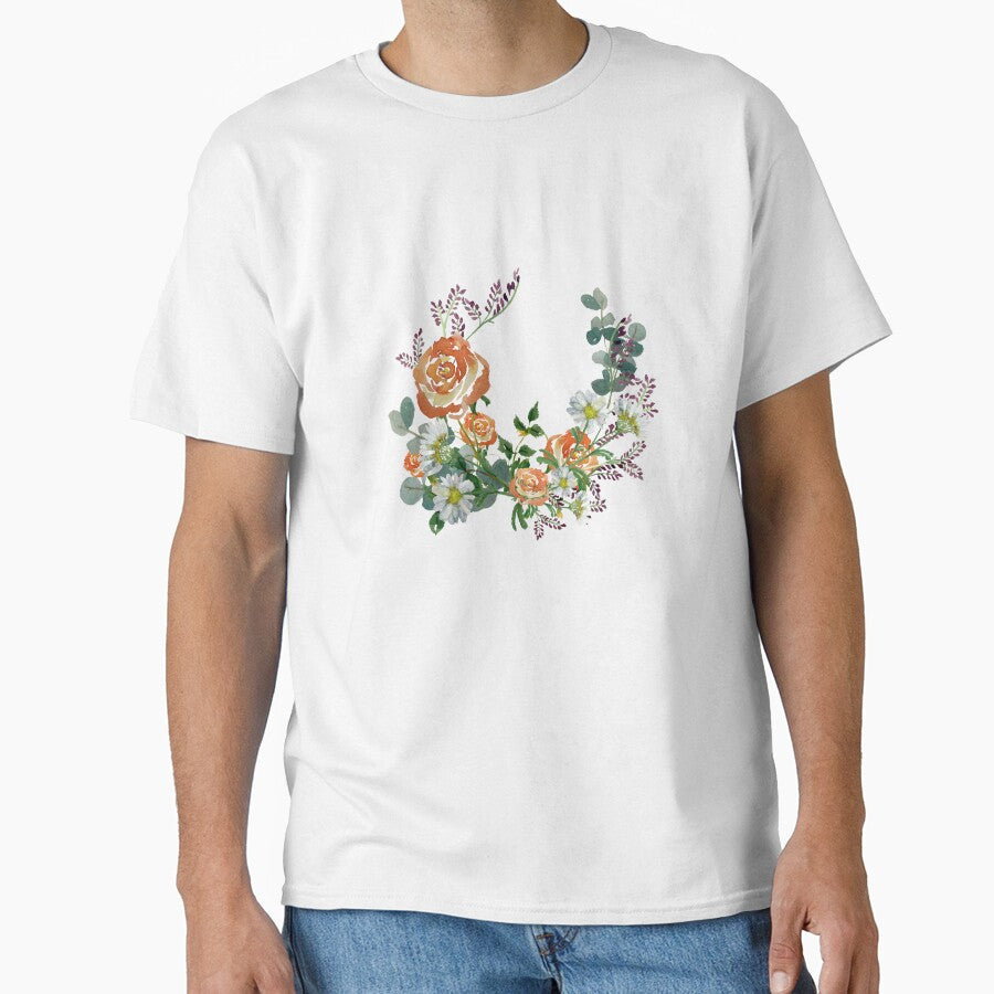 Flower rose daisy branch design a watercolor by Yana Mustafina | Boho Soulful Designs
