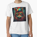 trippy holiday cat print by dcrc
