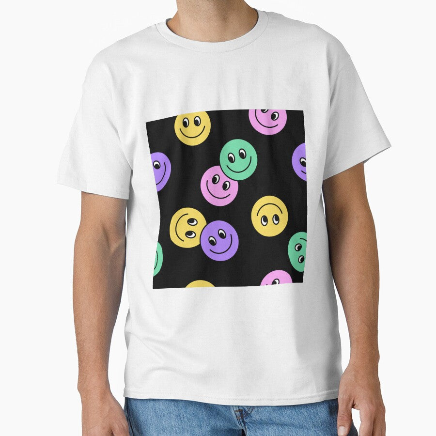 Seamless pattern of Colorful Happy face icon. Smiling Emoticon texture. Smile background. Smile Face icon all over print. Happy Faces for Men's & Women's Fashion by TeeFashionShop
