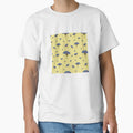Flower blue violet pattern hand drawn watercolor yellow by Yana Mustafina | Boho Soulful Designs