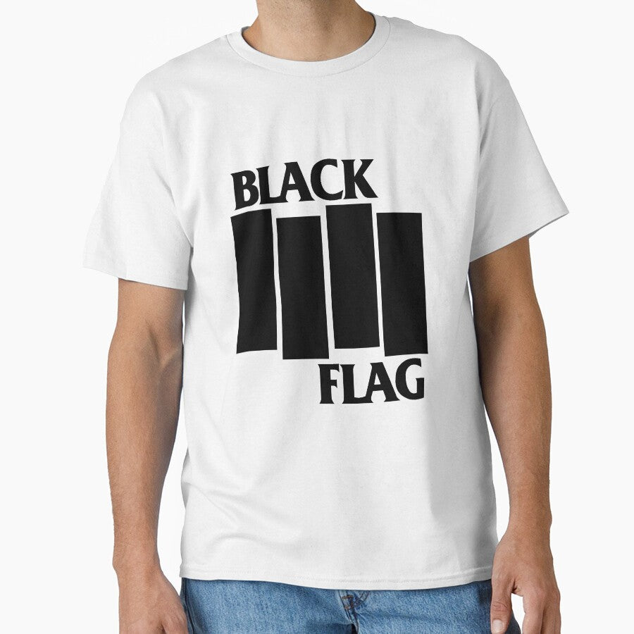 Black Flag Punk Rock Hardcore Band Shirt – Iconic Four Bars Design by Cat-butt-shirts