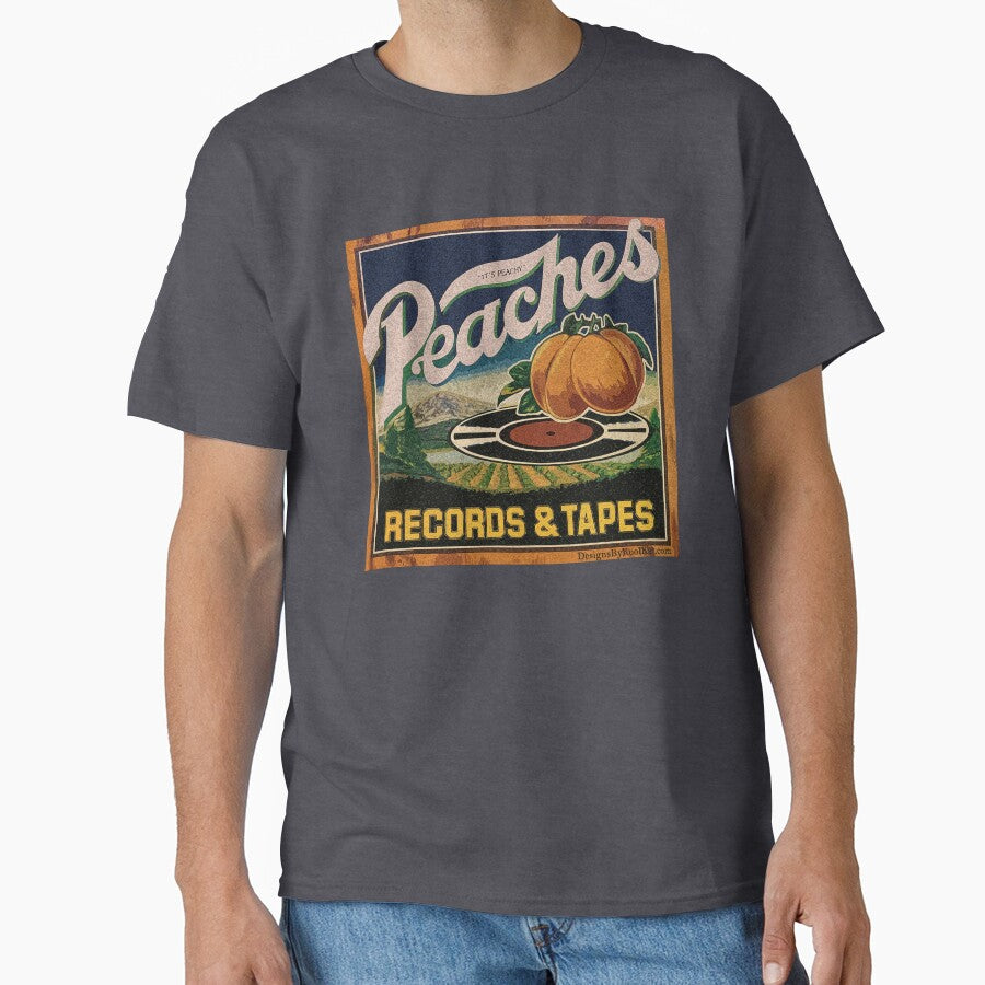 Peaches Records & Tapes Record Store Vintage Crate Label by Designs by Kool Kat