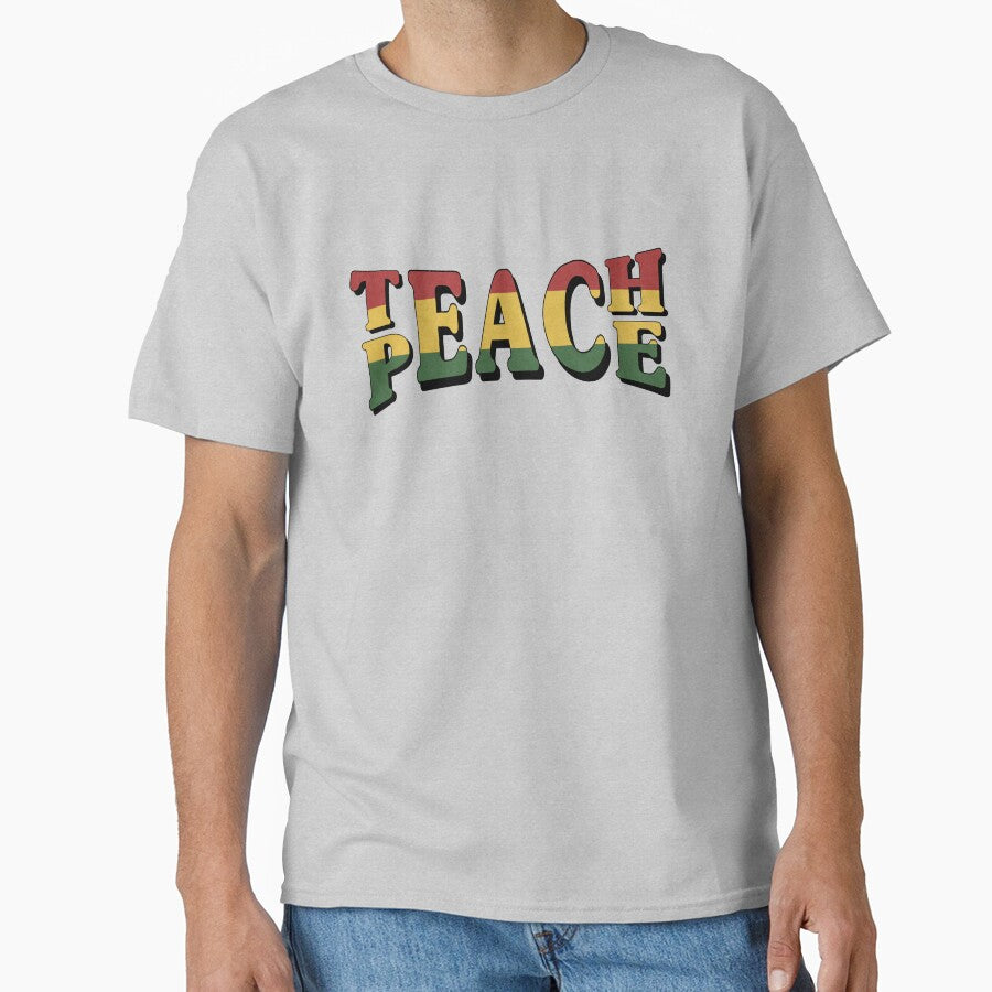 Teach Peace Cool Quote Hippie Rasta Weed Love Music by Sid3walkArt