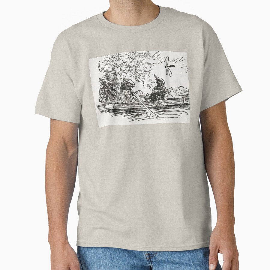Ratty and Mole boating Wind in the Willows illustration - Arthur Rackham by Vintage Designs +