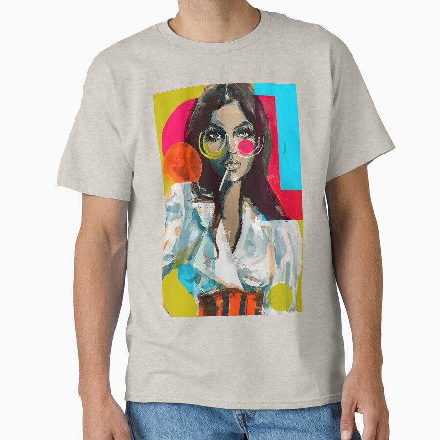Embrace Bold Pop Art Style with a Fashionable Woman in Oversized Round Glasses by OlfactoART Studio