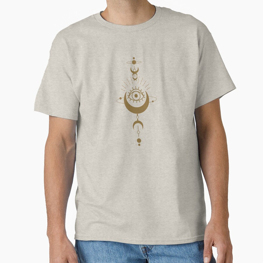 Crescent Moon All Seeing Eye Comfort Colors Tee | Mystical Celestial Phases T-Shirt by BelieversBazaar