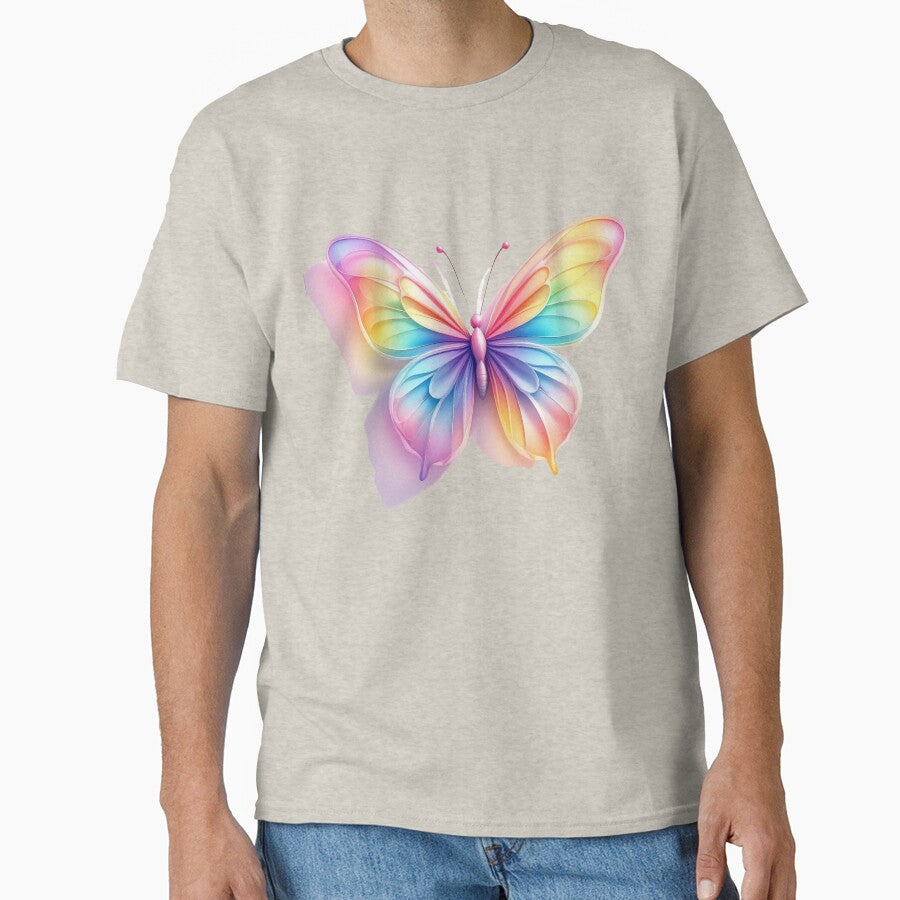 Pastel Gradient Butterfly with Soft Shadow 3D Effect Print by TheGaliyaStudio