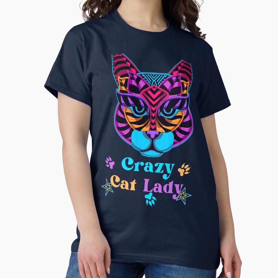 Crazy Cat Lady Illustrated Digital Design by mangaworldart