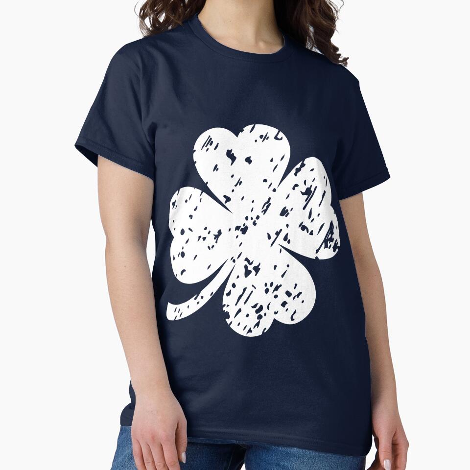 White four leaf Shamrock, Clover by flexycreatives