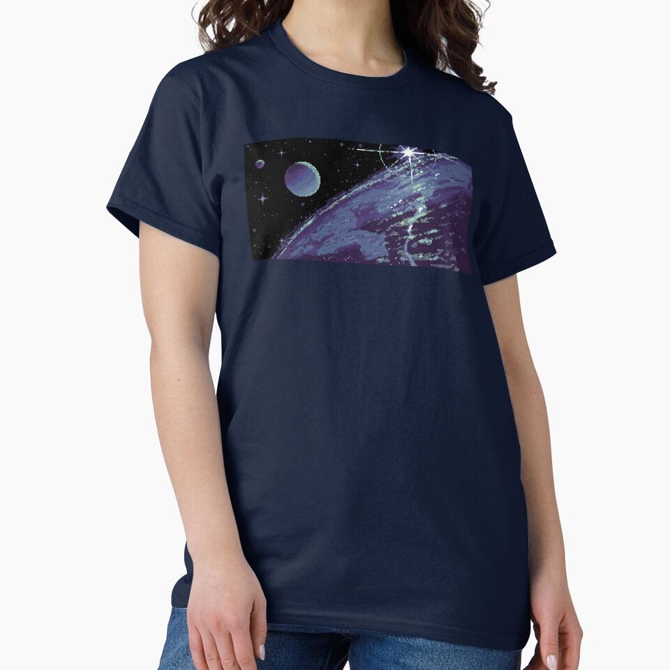 Retro Pixel Art Cosmic Horizon by OneToTee