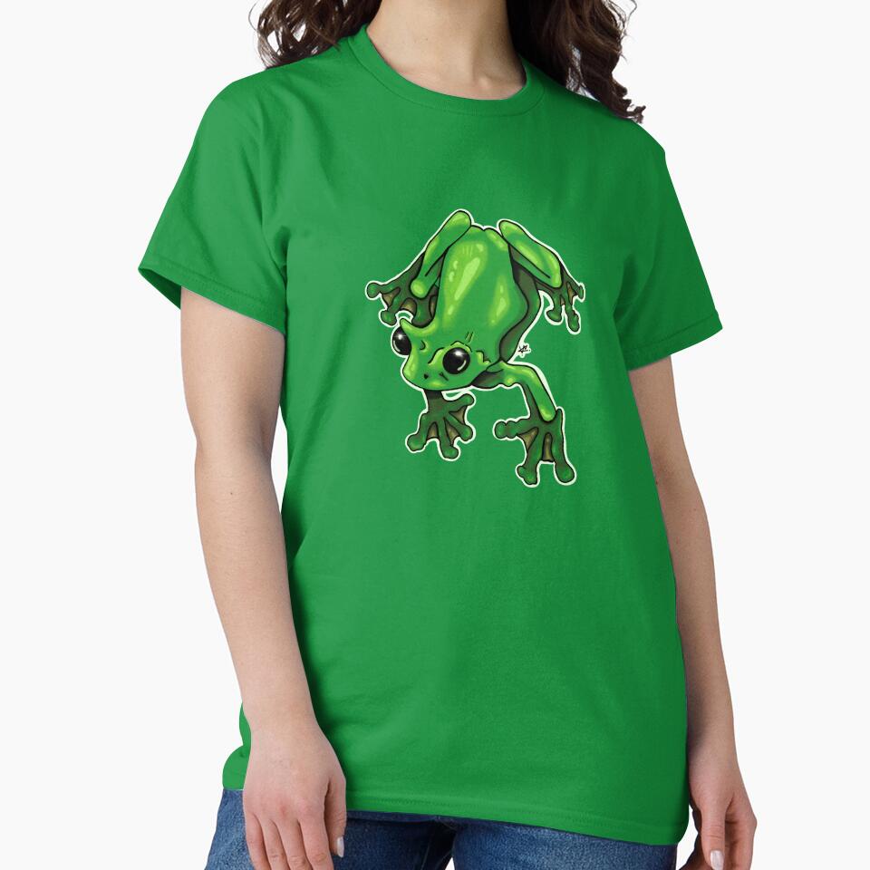 Green Frog Nature Illustration by V Cubed Creations