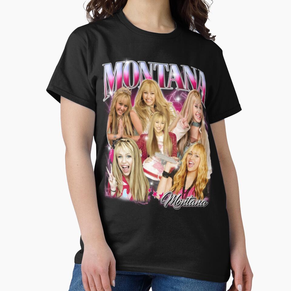 Hannah Montana Vintage Bootleg Collage Y2K Pop Star Aesthetic Classic T-Shirt by LightMorningSS