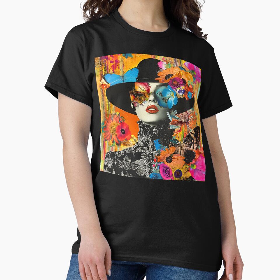 Whimsical Pop Art Female With Flowers And Butterflies by DEC02