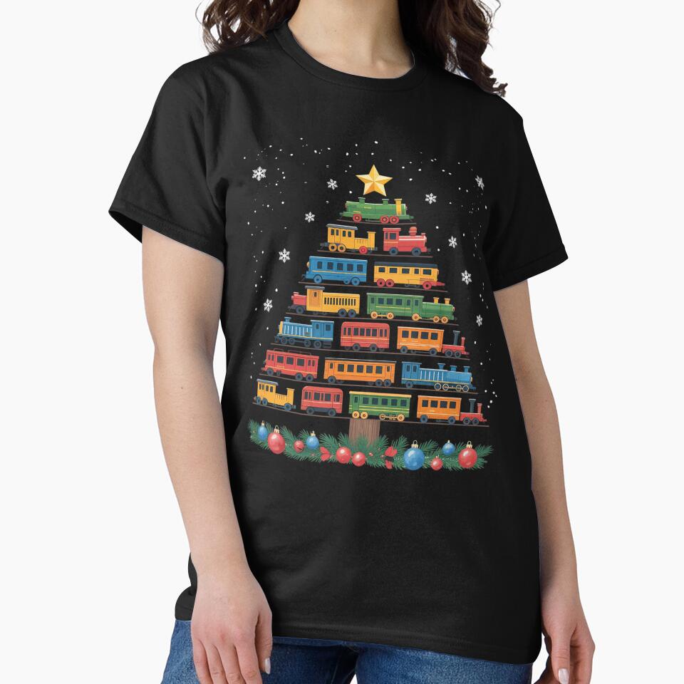 Train Lover Xmas Tree Santa Christmas Train by RansomFlatley