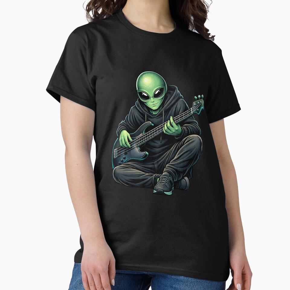 Alien Bass Guitar Grind – Underground Music Street Aesthetic Art by ColorSplash123