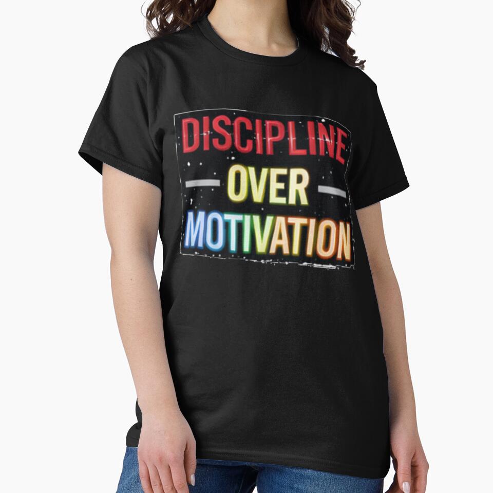 Discipline Over Motivation Gym Quote Typography by MoodThread