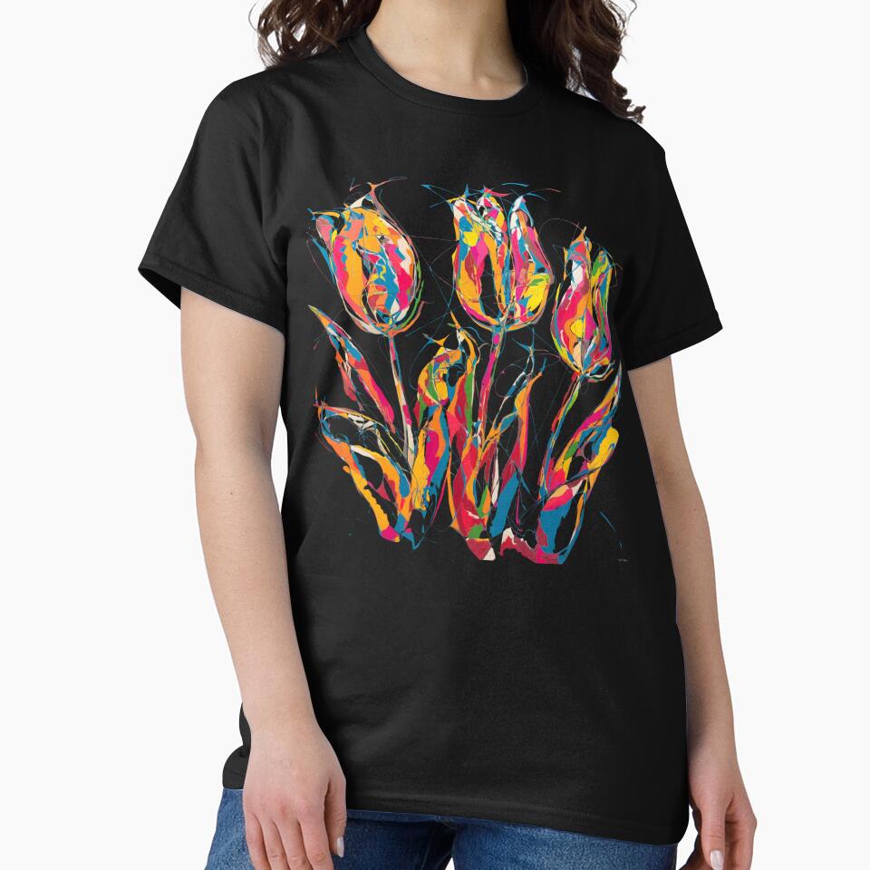 Colorful tulips in an abstract style by wzetart