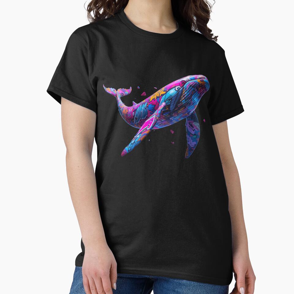 Graffiti Whale – Neon Street Art Pop Art Sea Creature by PLUSHIWORLDtm