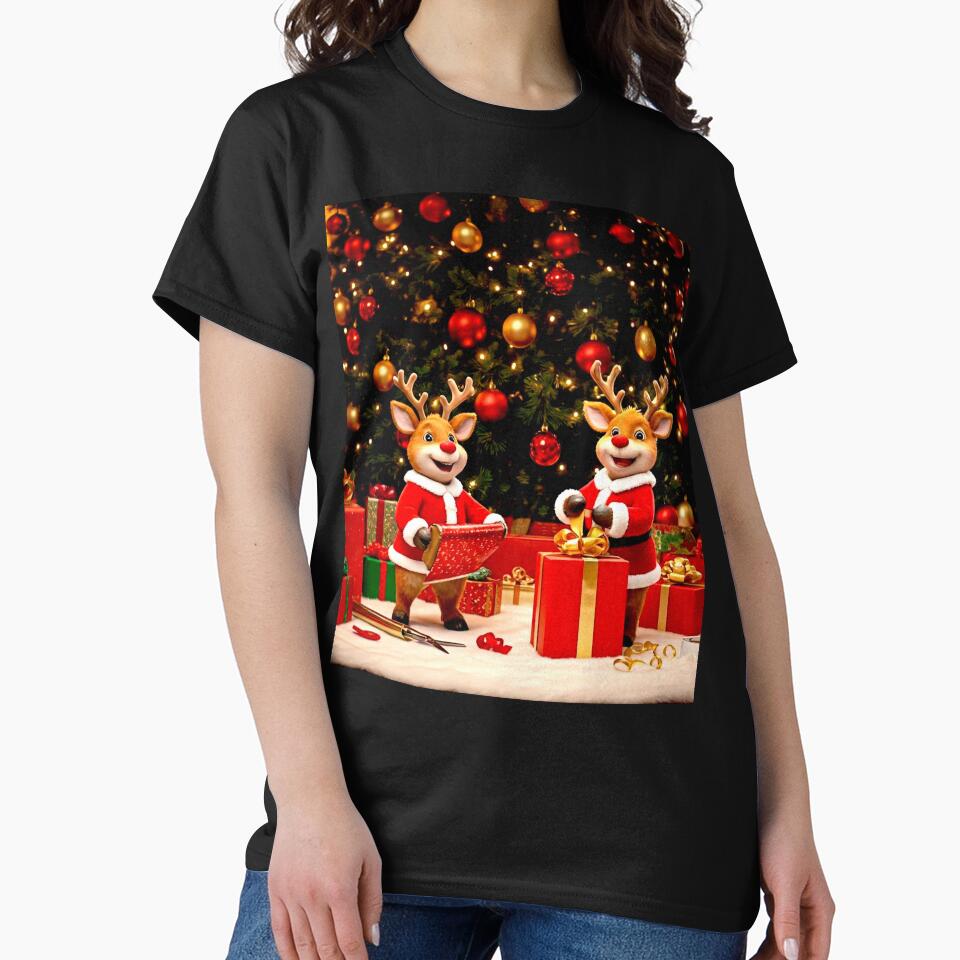 Happy Reindeers under Christmas Tree by MariaTheExpert