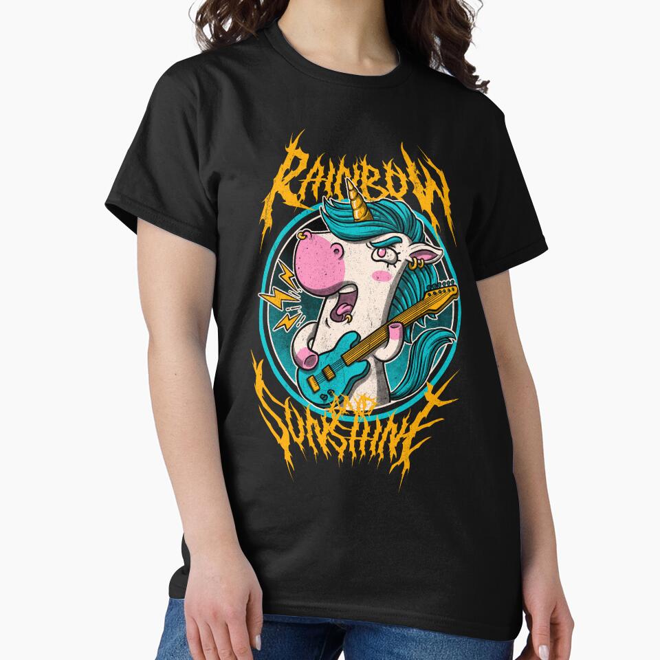 Rainbow and Sunshine - Cute Metal Band Unicorn by Studio Mootant