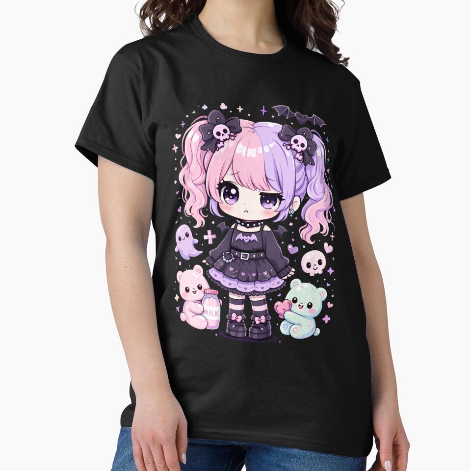Goth Kawaii Girl – Cute Chibi Gothic Anime Aesthetic by PaulaDesignCo