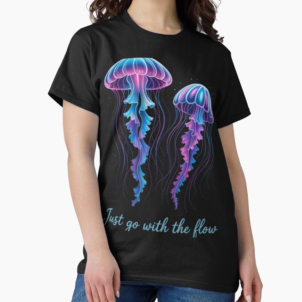 Awesome Cute Underwater Fish Sea Just Go with Flow Jellyfish by tiemacopaxer