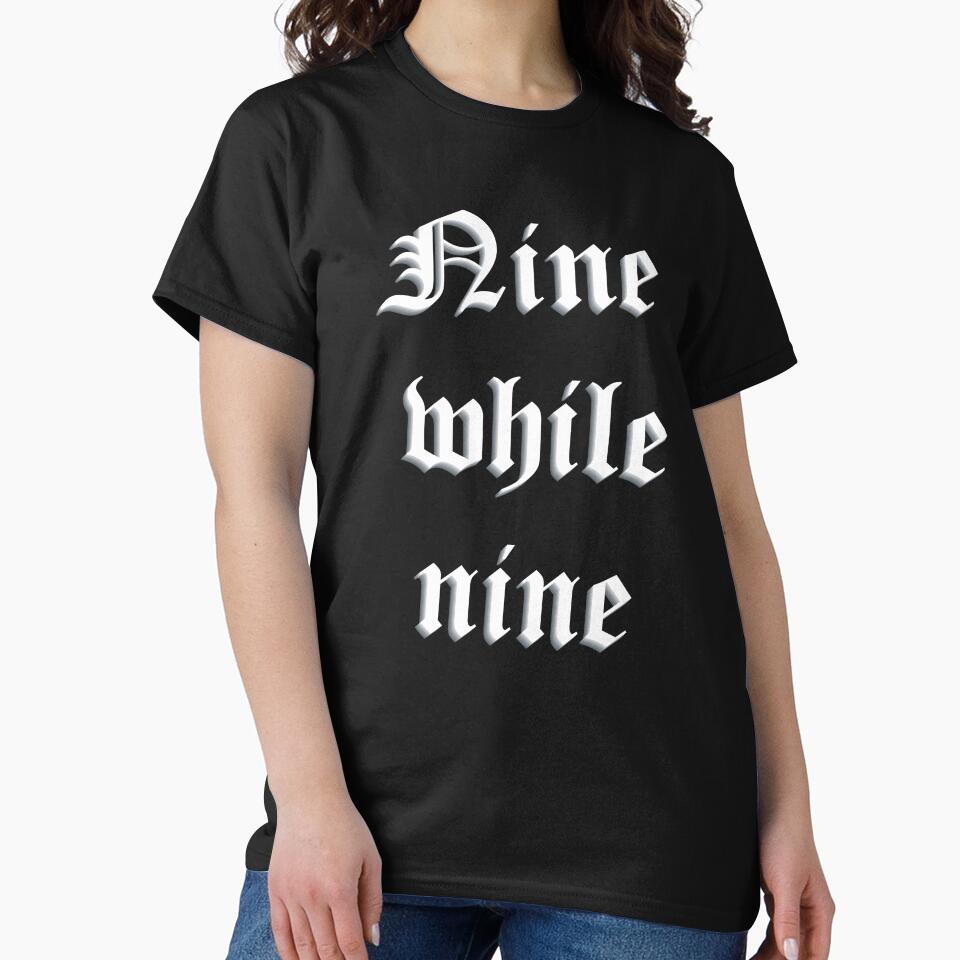 Nine While Nine – Gothic Sisters of Mercy Tribute Typography by simpledarkwavewisdom