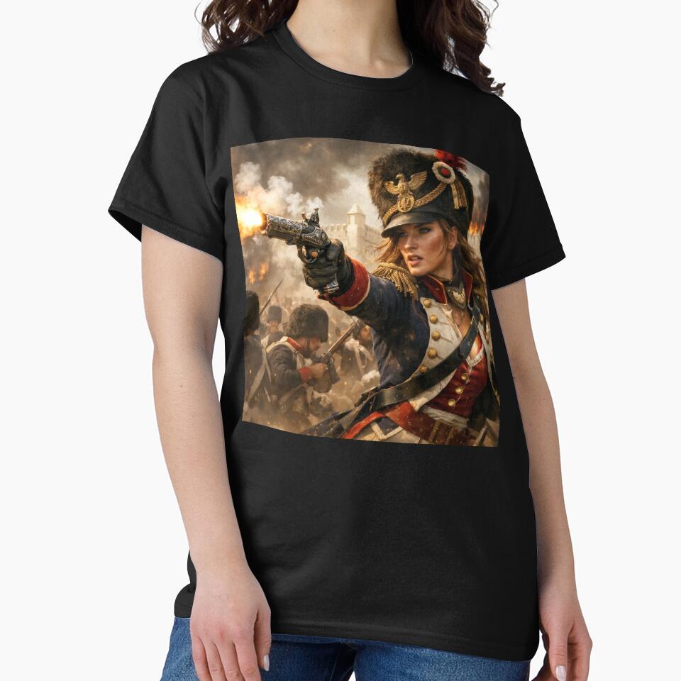 Napoleonic Warrior Princess – Female Soldier Fantasy Wall Art with Flintlock Pistol by Spiritveil