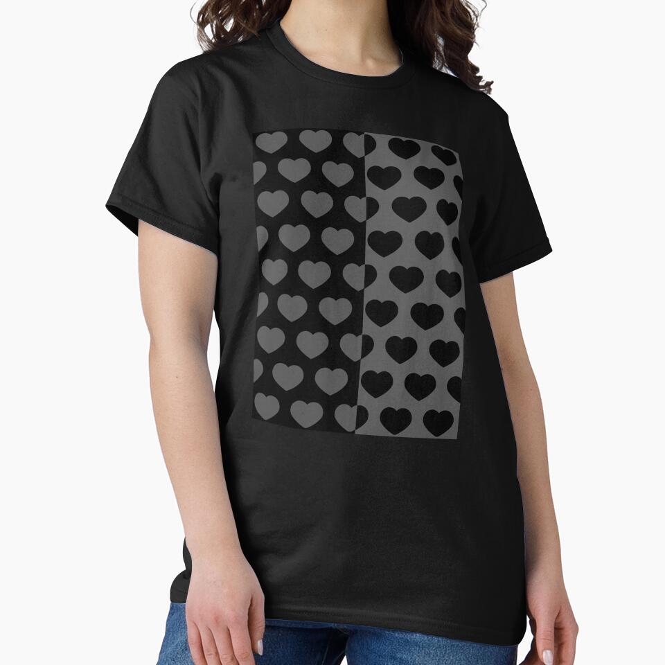 Kawaii Goth Black Hearts Duotone by sasyall