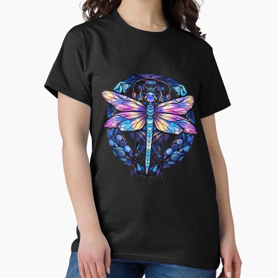 Blue and Purple Dragonfly by stainedglass101