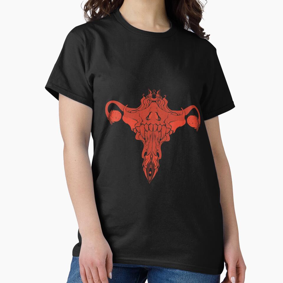Death Metal Skull Uterus And Ovaries, Feminist Art by cellsdividing