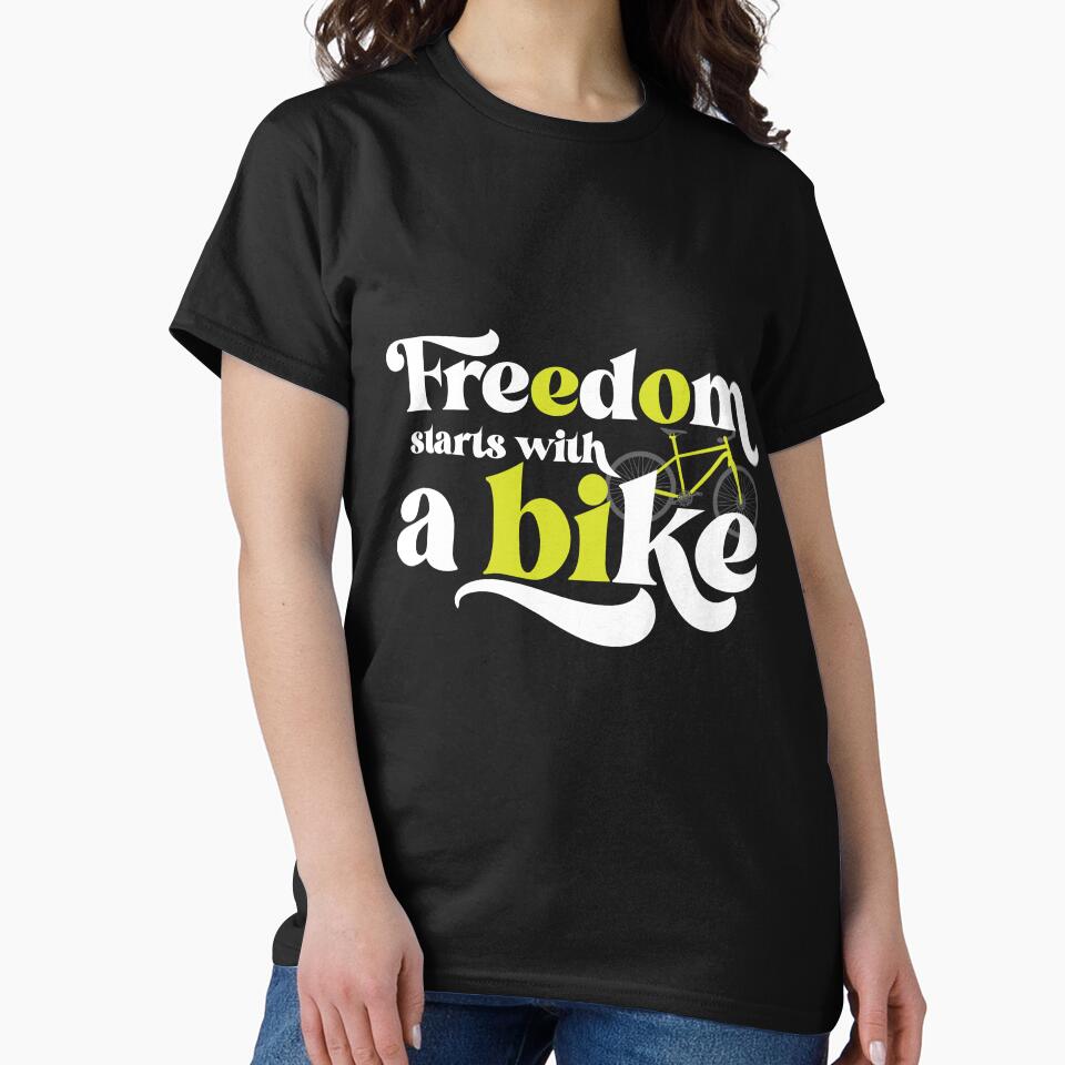 Freedom Starts With A Bike - Minimalist Retro Cycling Quote by ChainPower