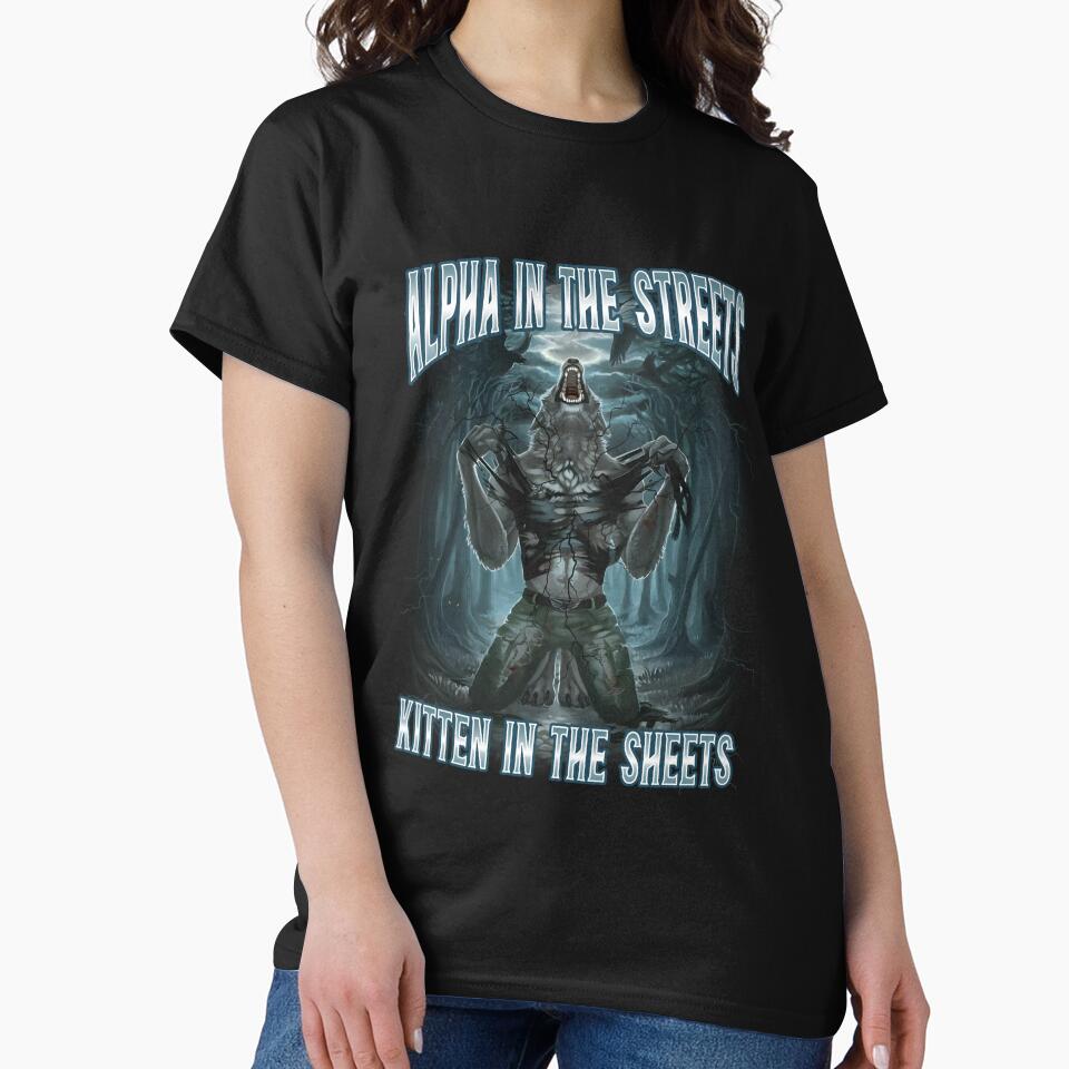 Alpha In The Streets Kitten In Sheets Funny Werewolf Wolf by malek-farhat08