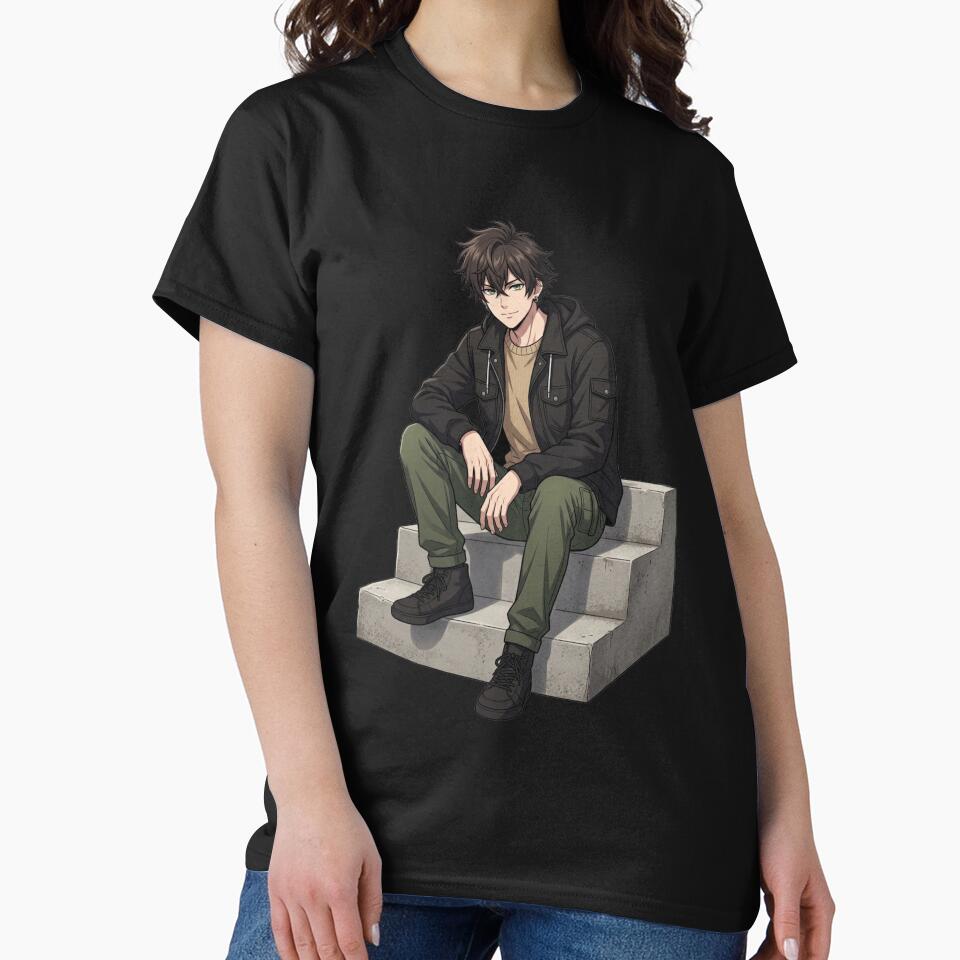 KAIRO Sitting Anime Streetwear Character – Urban Chill Style by Brightstudio00