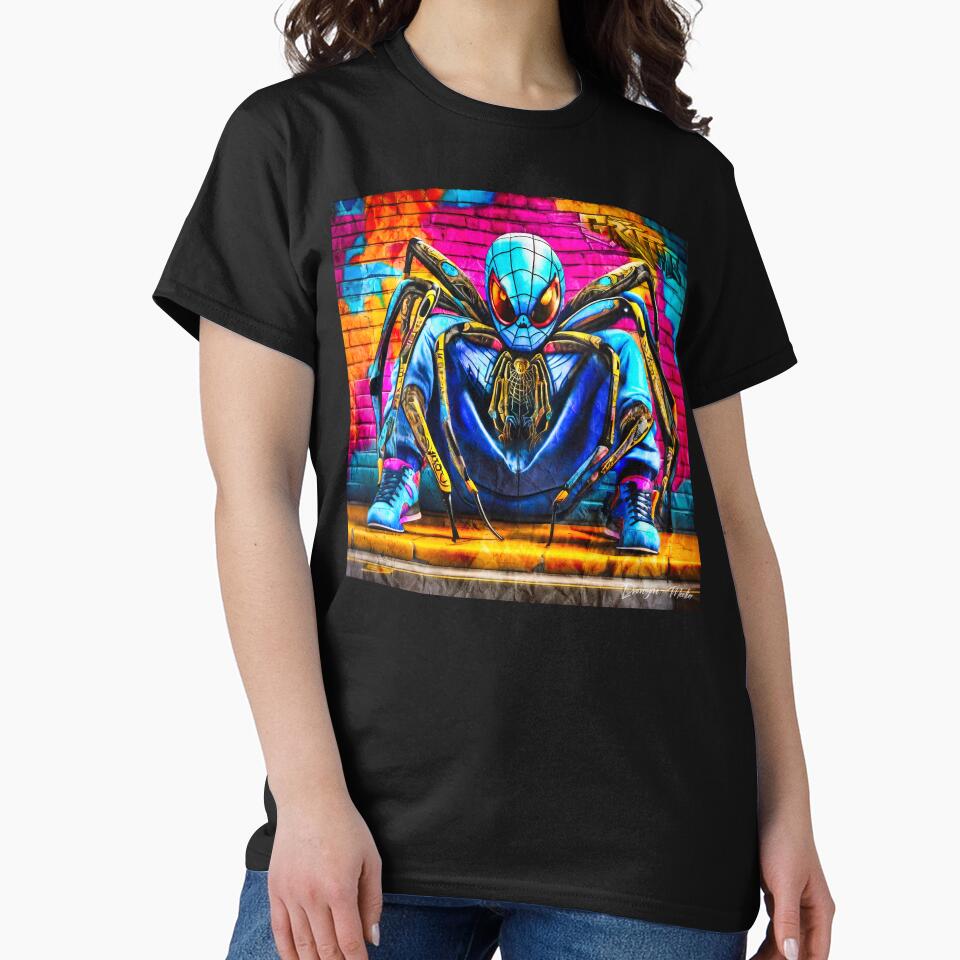 Urban graffiti street art Spider by Drone-tees