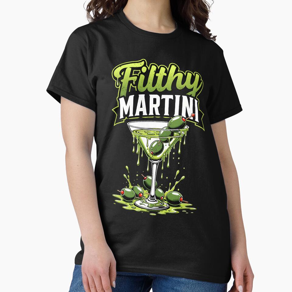 Filthy Martini: Bold Neon Olive Graphic Art by TshirtsOnline-