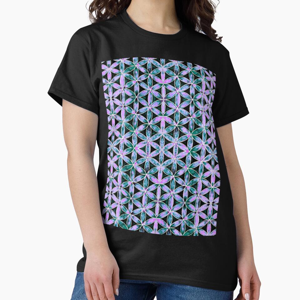 Flower of Life Tealand Purple Sacred Geometry Pattern by shantilovesart