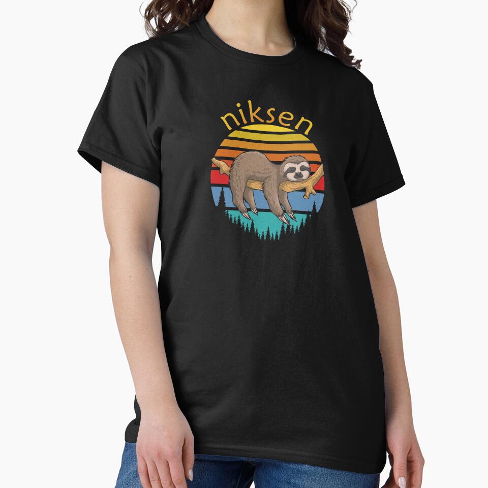 Niksen Dutch Concept Of Doing Nothing - Retro Sunset Sloth by phoxydesign