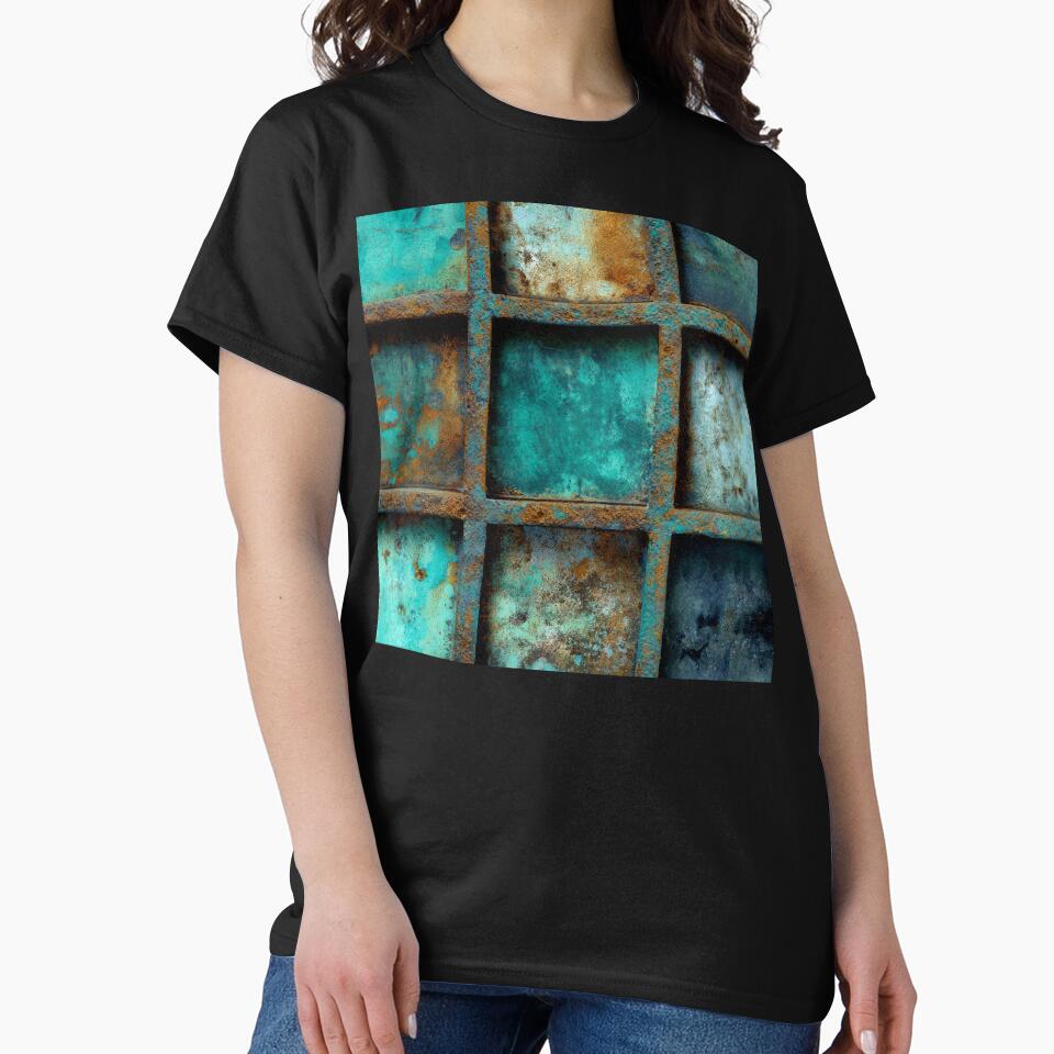 Industrial Urban Blue Metallic-Like Elegantly Rusty Design by DEC02