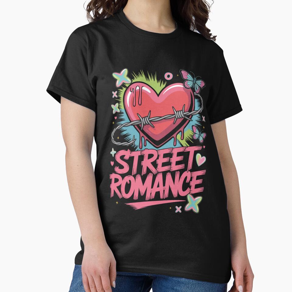 Street Romance Barbed Wire Dripping Heart Butterfly Y2K Valentine's Day by DarylWelsh2024