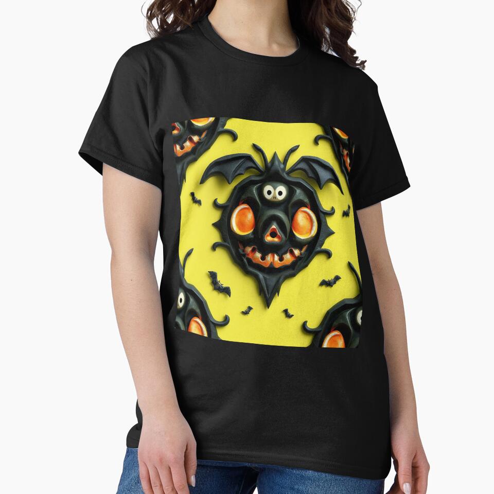 Weird Gothic Bat-Creature Halloween Seamless Pattern by TheGaliyaStudio