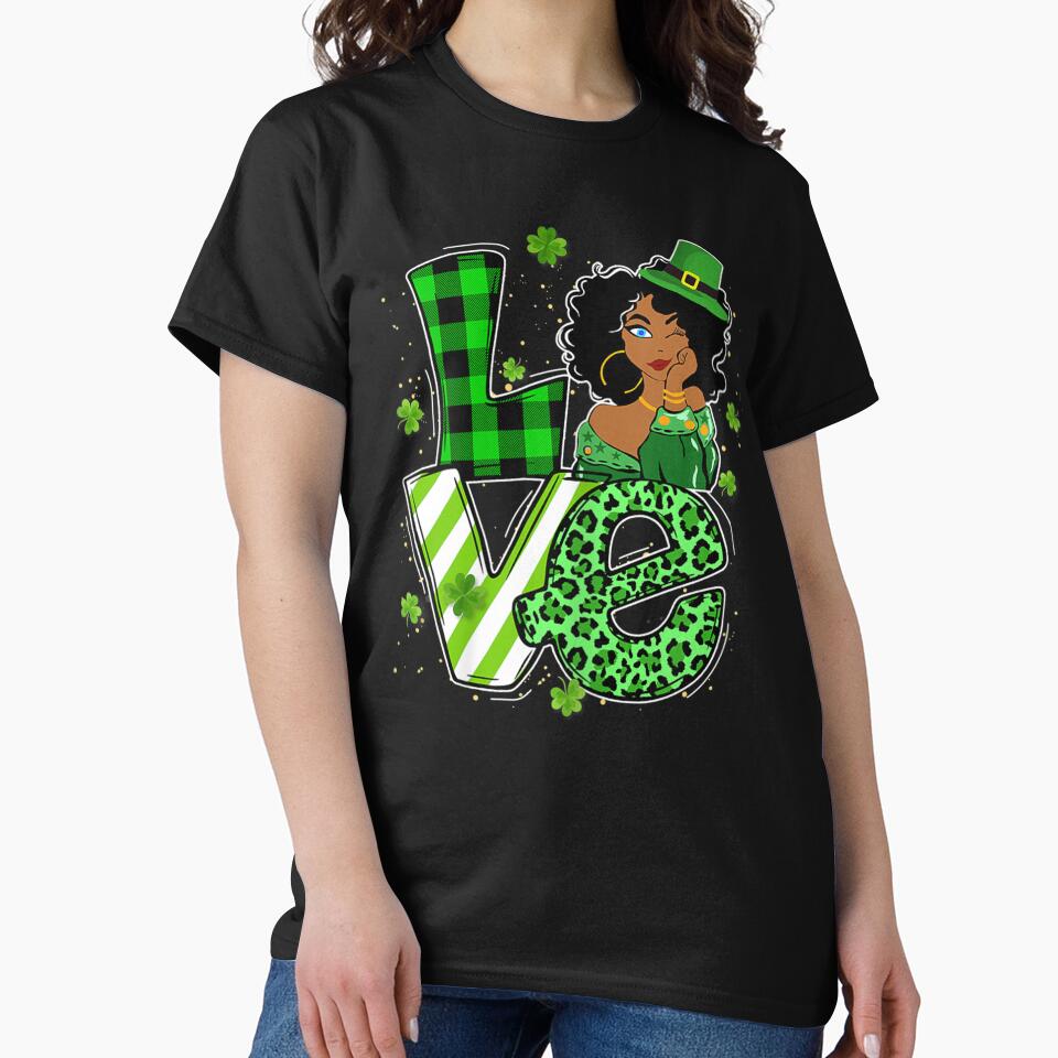 LOVE St Patricks Day African American Melanin Black Women by AdonisShop